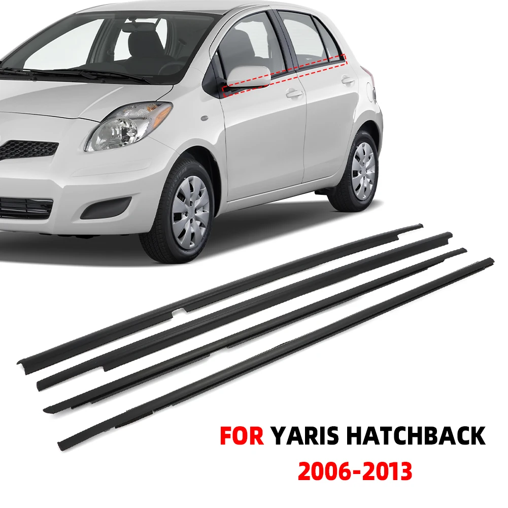 Уплотнители для окон Toyota Yaris 2006-2013 4 двери наружные резиновые уплотнительные