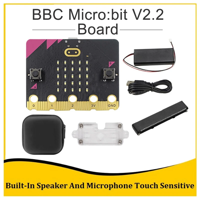 

BBC Micro:Bit V2.2 Kit Built-In Speaker Microphone Touch Programmable Development Board+ Terminal Connector