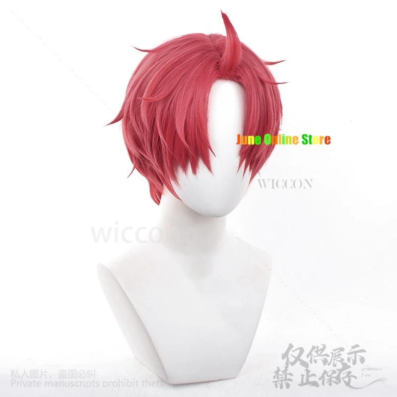 Hot New Anime Dandadan Cosplay Jin Enjoji Wigs Jiji Red Short Hair Earrings Accessory For Halloween Party Women Men Props