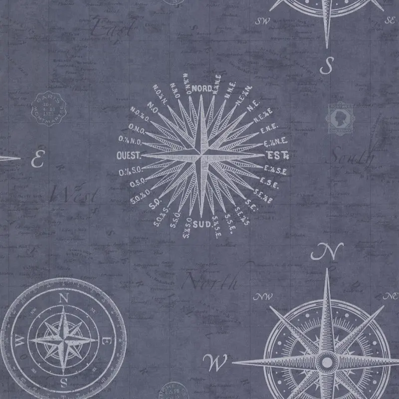 

Navigate Grey Vintage Compass Wallpaper 56.4 sq. ft.