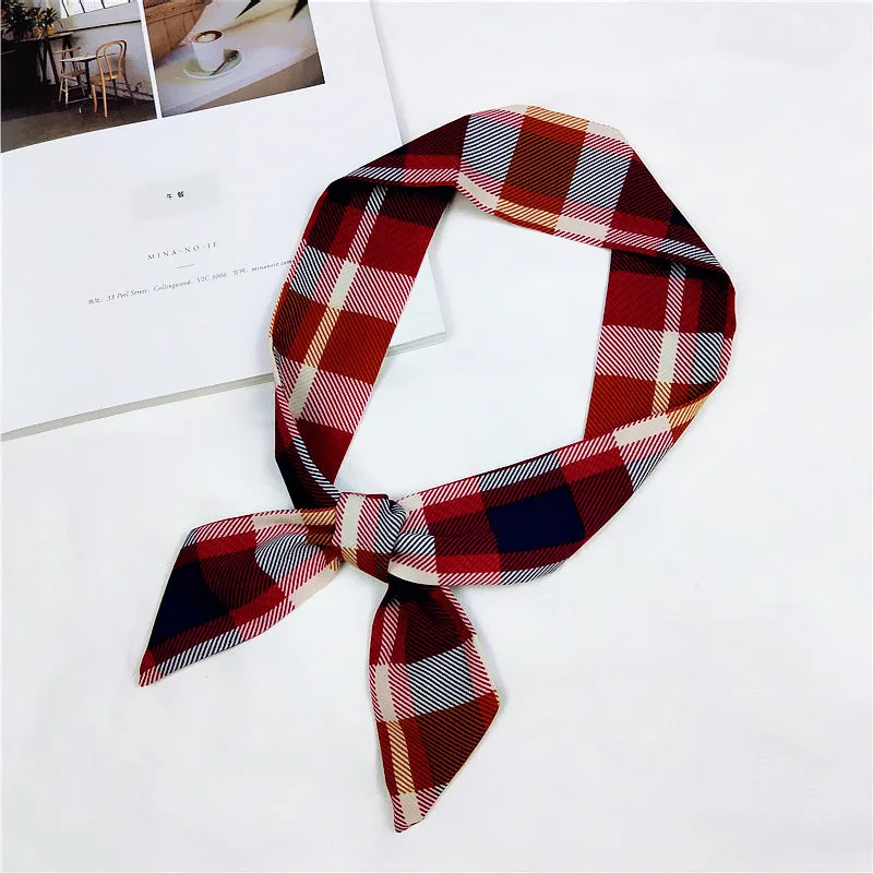 

2022 New Silk New Small Women Fashion Scarf Hair Bag Handle Decoration Tie Multifunction Hand Ribbon Printed Streamers