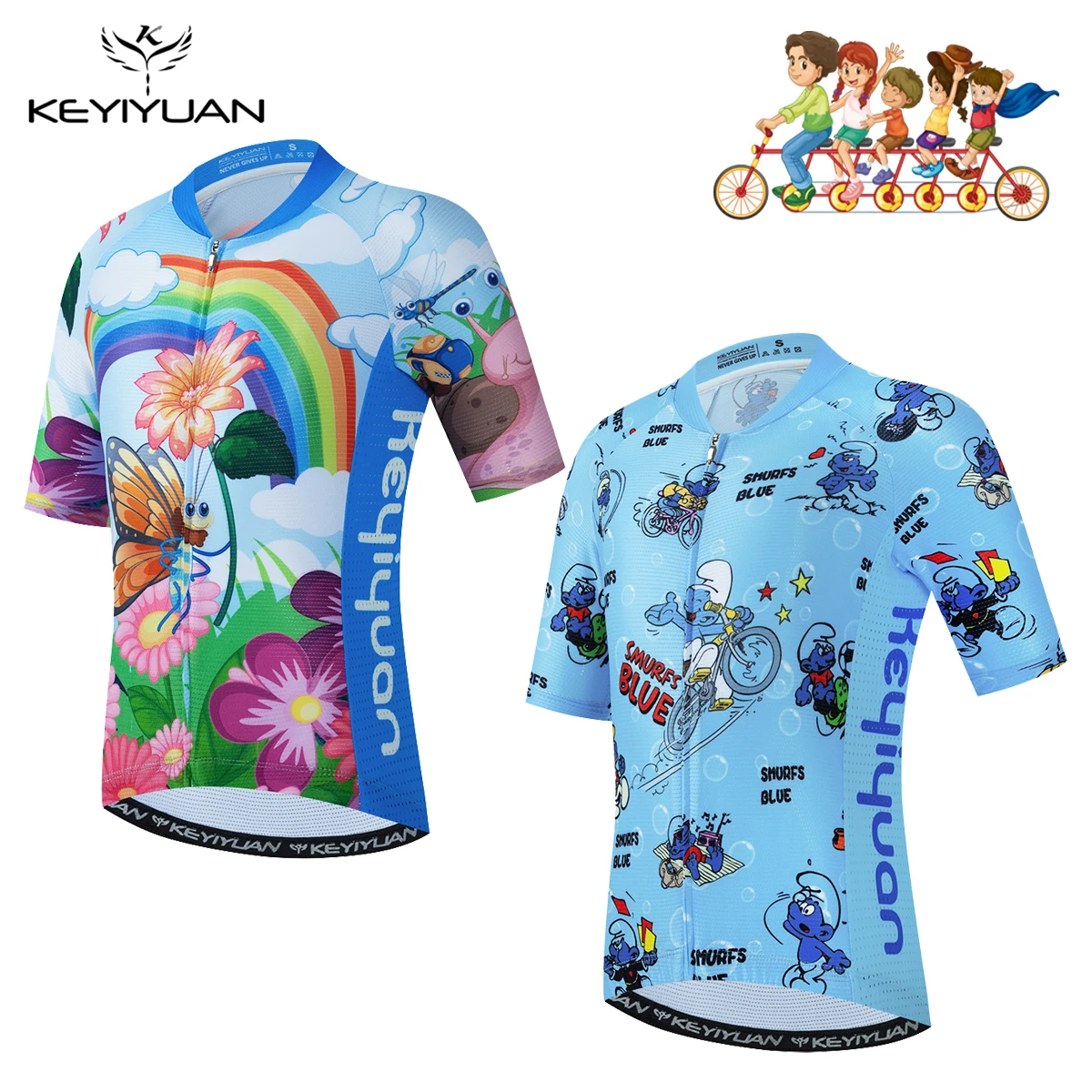 

KEYIYUAN Child Mountain Bike Cycling Jersey Set Clothes Triathlon Suit Kids Camisa De Time Ciclismo Rowery Mtb Bekleidung Herren