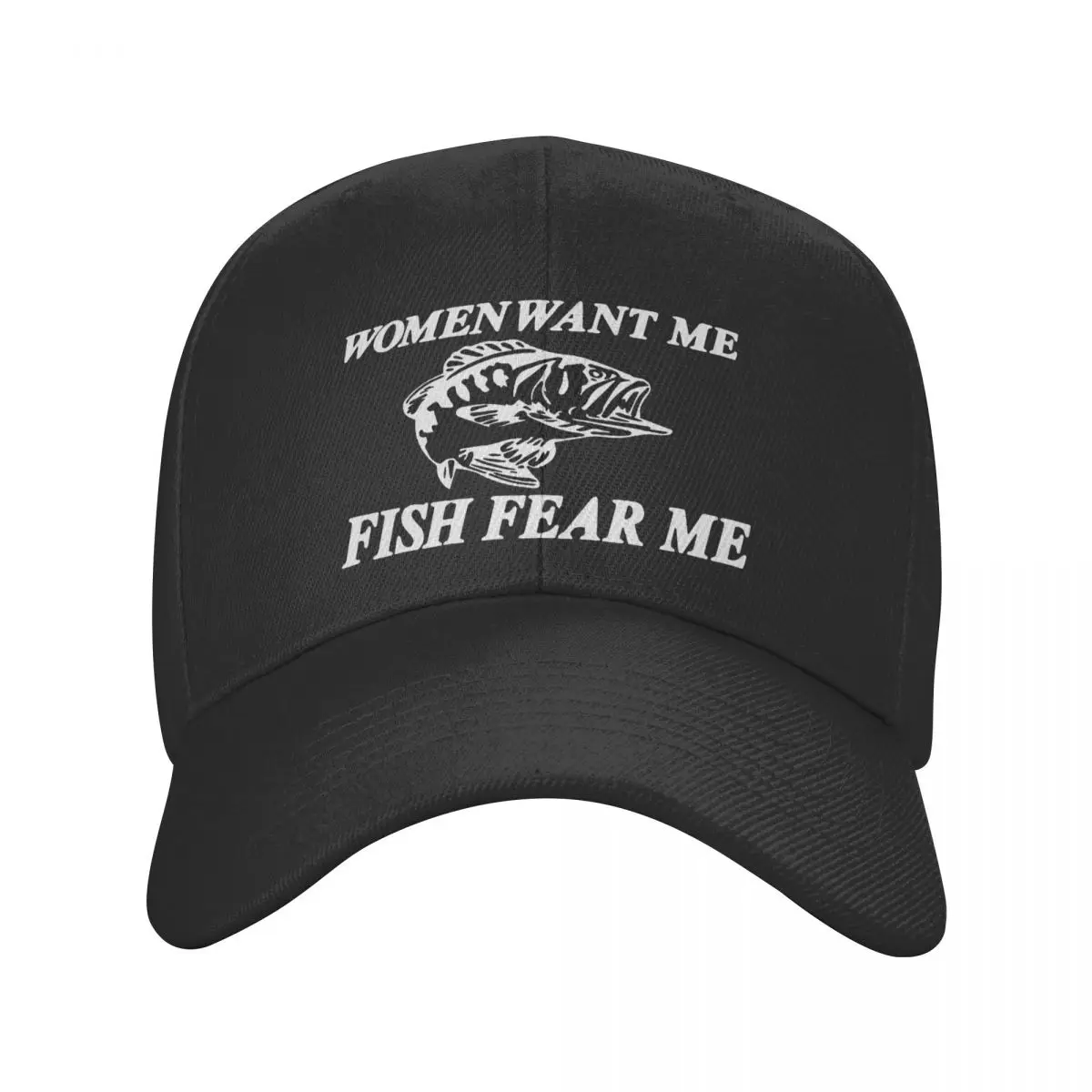 

New Classic Women Want Me Fish Fear Me Baseball Cap Women Men Adjustable Fishing Fisherman Dad Hat Sun Protection Snapback Caps