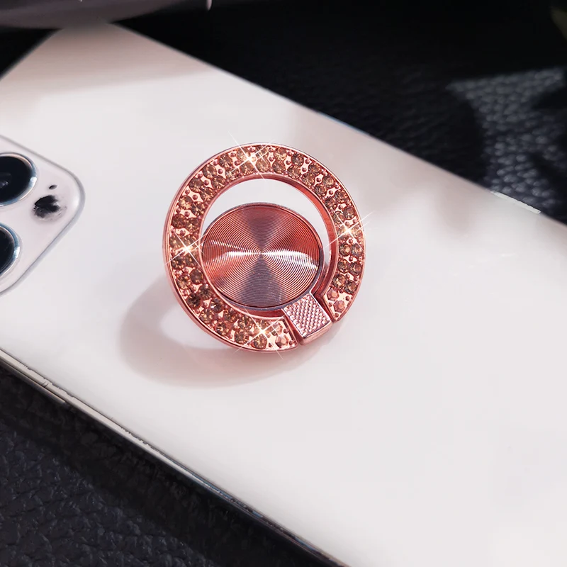 Круглый держатель для телефона с кристаллами и кольцом на палец iPhone Redmi Samsung