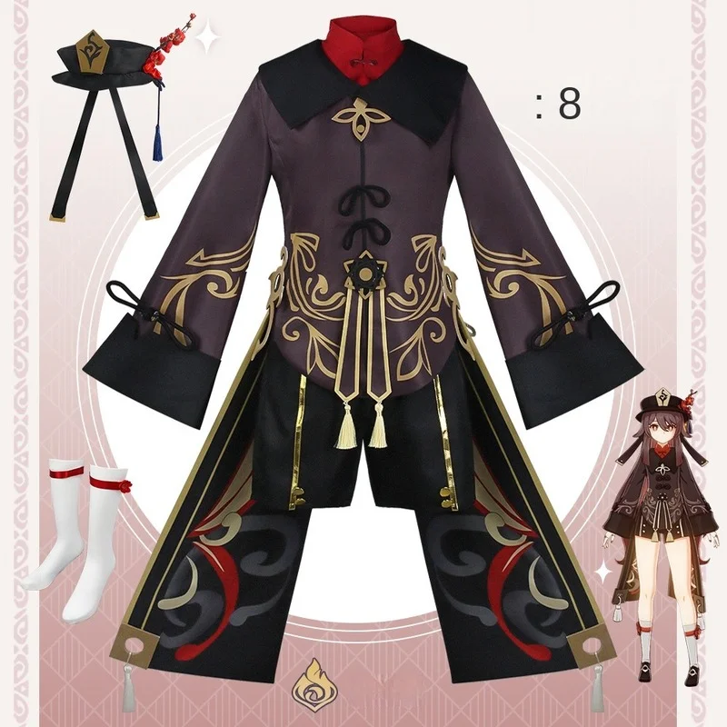 

Anime Game Genshin Impact Cosplay Costume Halloween Unisex HuTao Suit