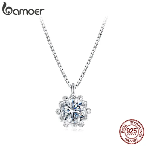 Ожерелье BAMOER с муассанитом  из серебра 925