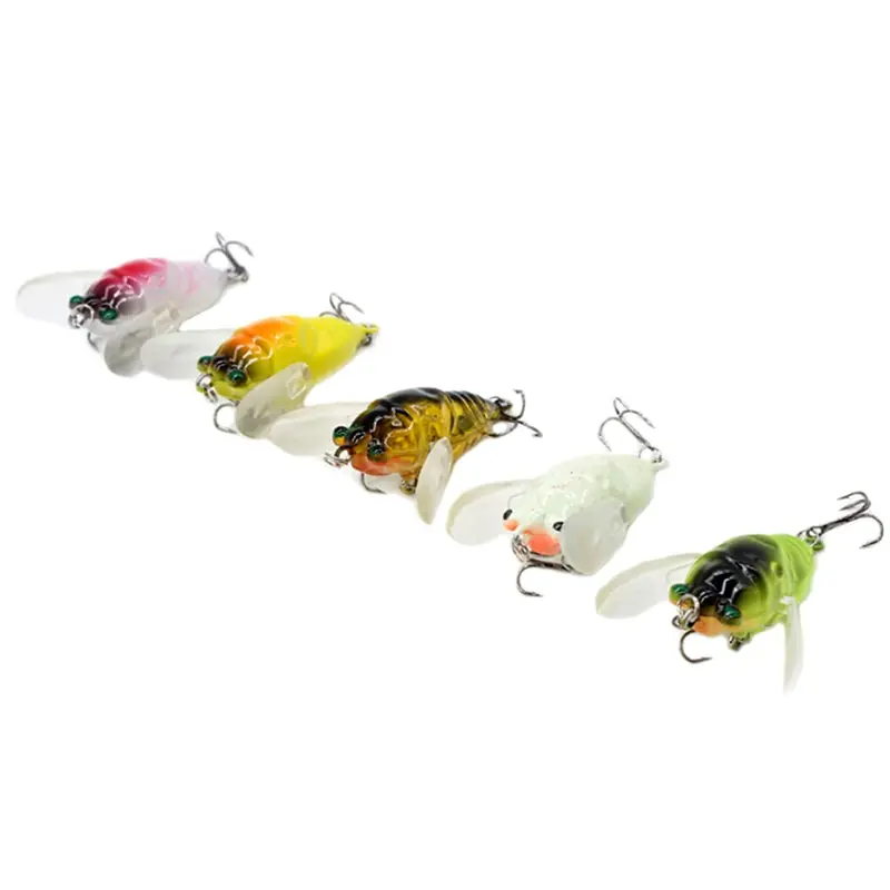 

1Pcs Perch Insect Lure Bait Fishing Lure Treble Barb Hooks Fishing Tackle Artificial Bait Fishing Cicada 40mm/6.4g1