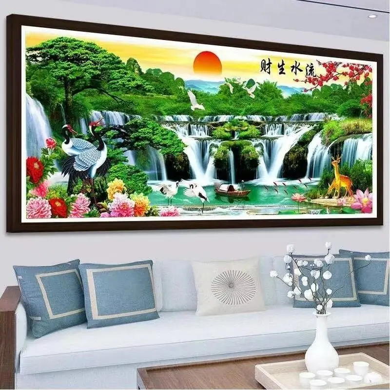 

New Full Of Diamonds, Diamond Paintings, Flowing Aquatic Wealth, Dots, Diamonds, Cross-Stitch Living Rooms, Welcoming Guests, Pi