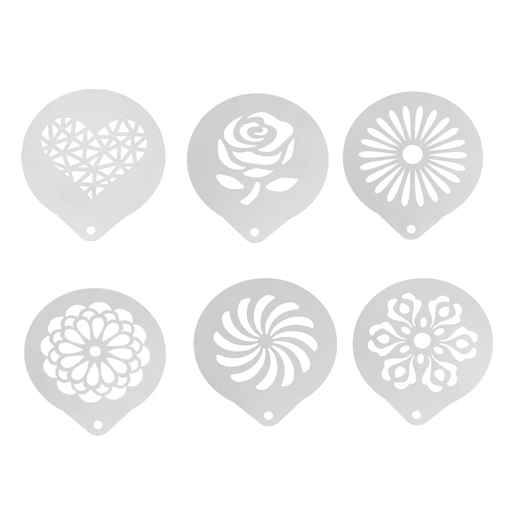 

6 Pcs DIY Cappuccino Latte Art Template Coffee Art Stencils Coffee Decorating Molds