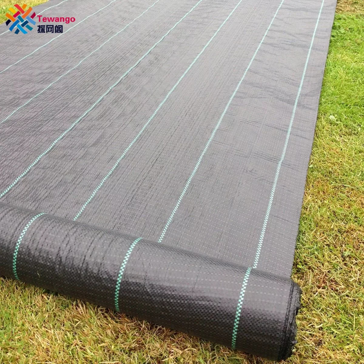 

Tewango 100gsm Heavy Duty Lined Weed Control Fabric Landscaping Ground Cover Membrane 2x5M/1x10M