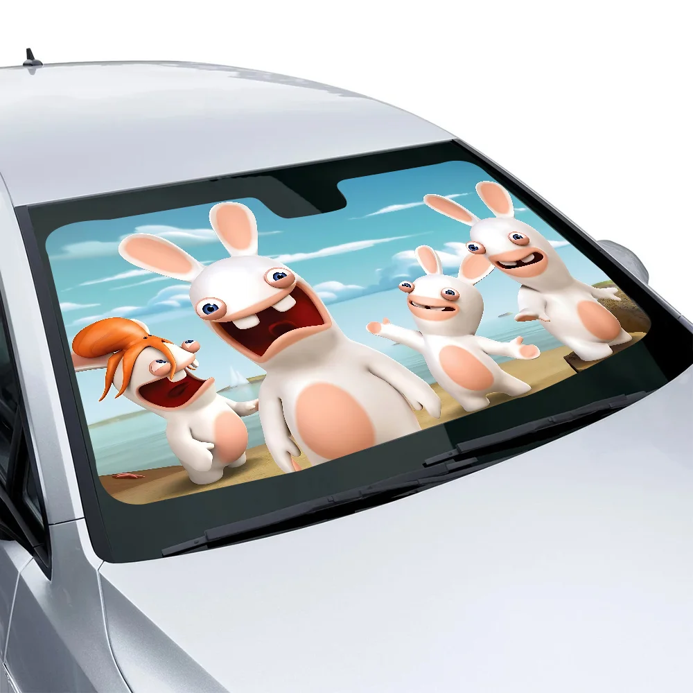 Фото R-Rabbids I-InvasionS лобовое стекло автомобиля забавный солнцезащитный козырек складной УФ-лучи солнцезащитный козырек защитный козырек от солнца для переднего окна №4