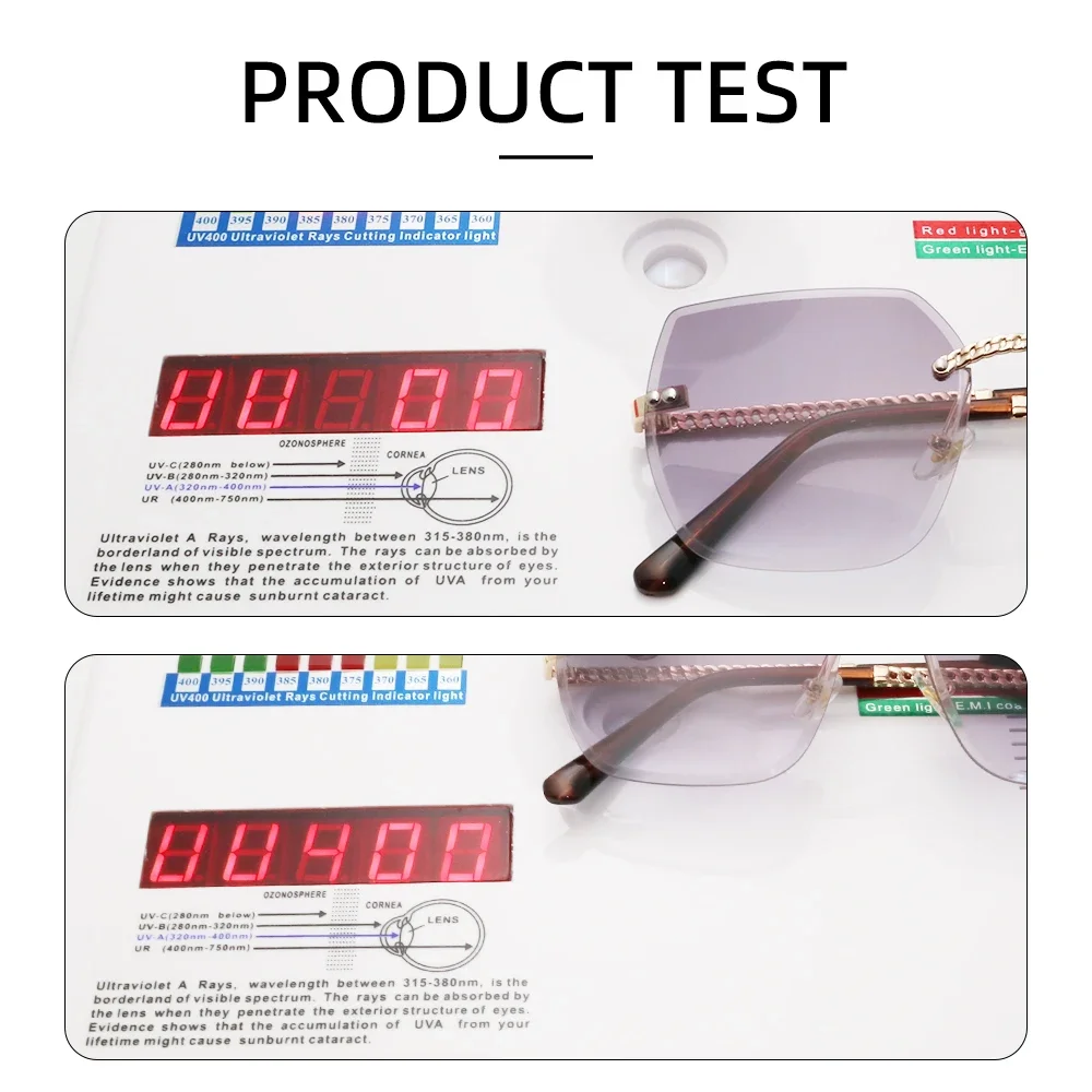 Очки солнцезащитные женские оверсайз без оправы UV400