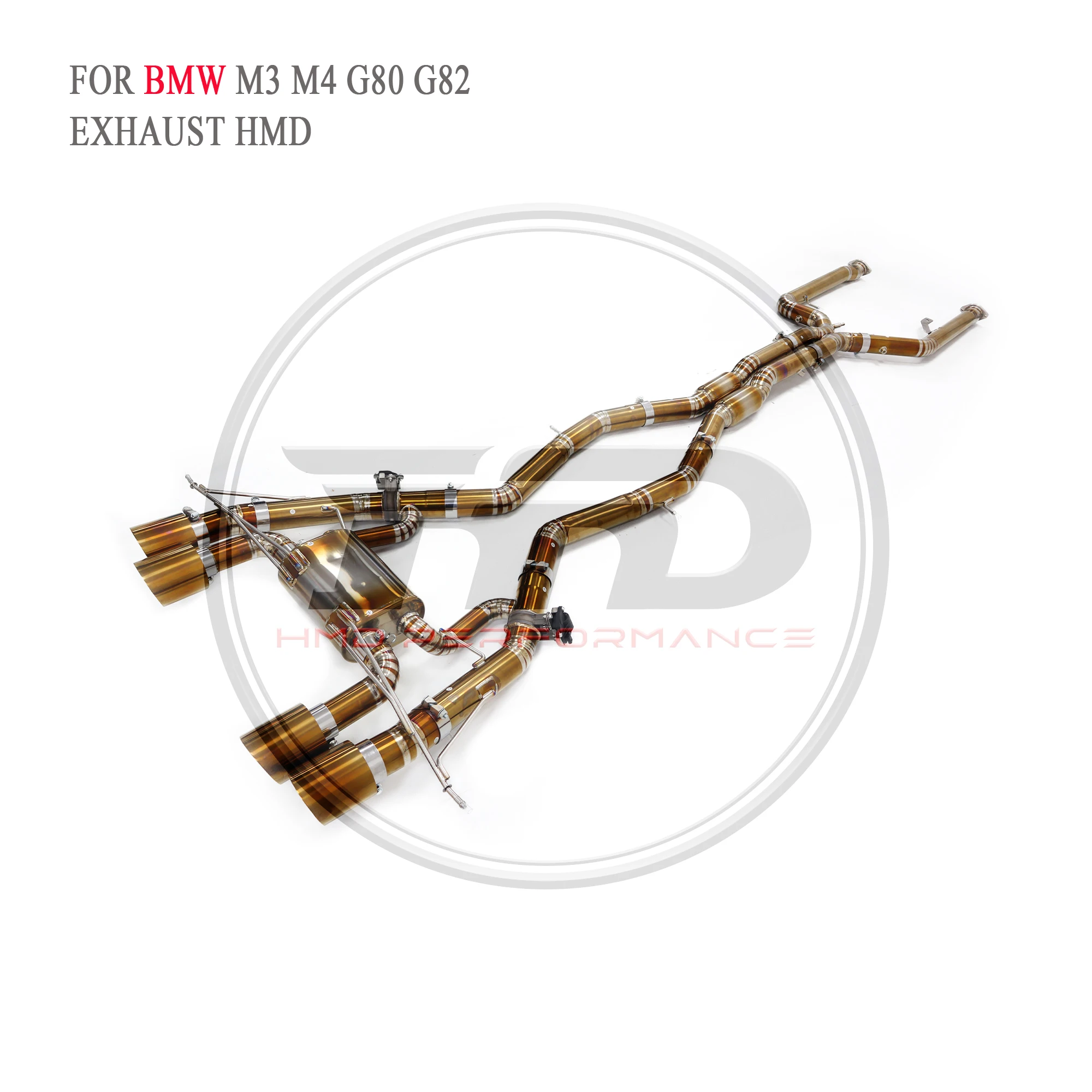 Титановая выхлопная система HMD Performance Catback для BMW M3 M4 G80 G82 3 0T глушитель с клапанами