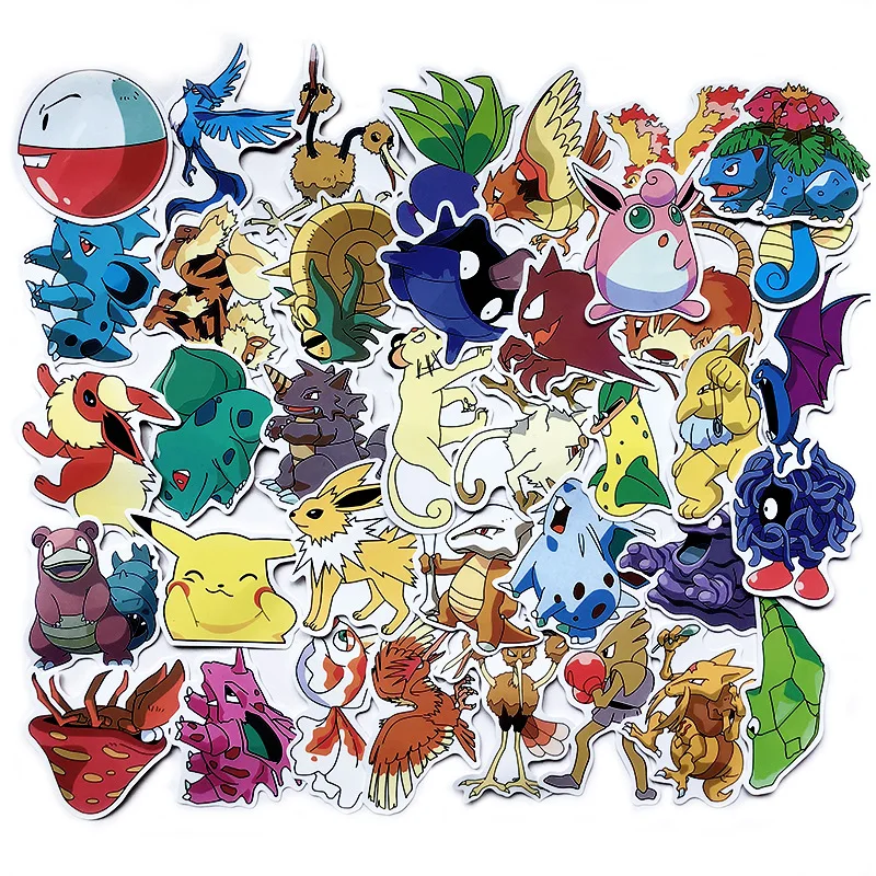 

Pokemon Stickers Sprite Credit Card Sticker Set Kids Toys Suitcase Stickers for Children Kawaii Anime Laptop Stationery Helmet