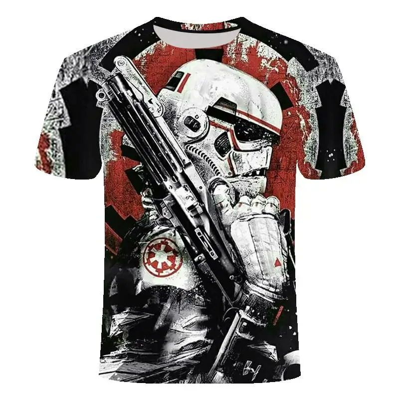 

Men's O-Neck Short Sleeve T-Shirt Sci-Fi Fashion Darth Harart Machine 3D Print T-Shirt 2022 Summer New