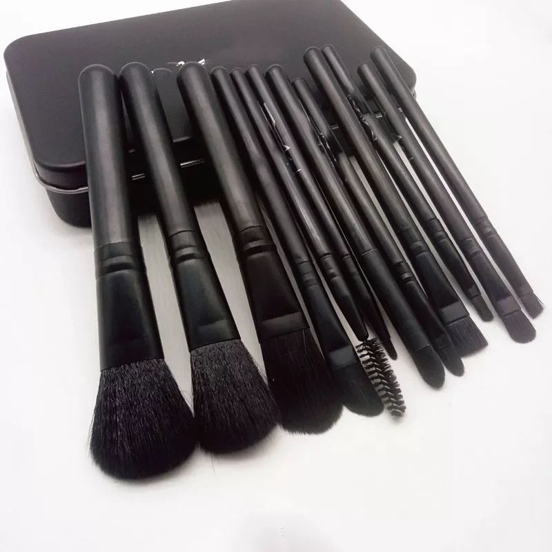 

New 12 Pcs Iron Box Makeup Brush Set Eye Shadow Lip And Eye Makeup Brush Contouring Brush Loose Paint Portable Beauty Tools