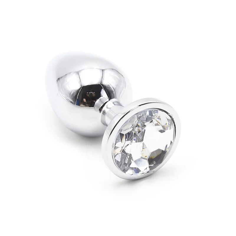 Hot Sale Silver Anal Plug Metal With Jewel Cheap Ass Sex Toys Dilator Small Crystal Butt For Women |