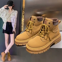 thick soled martin boots womens 2022 new british style breathable rhubarb boots womens shoes trend wild classic casual boots