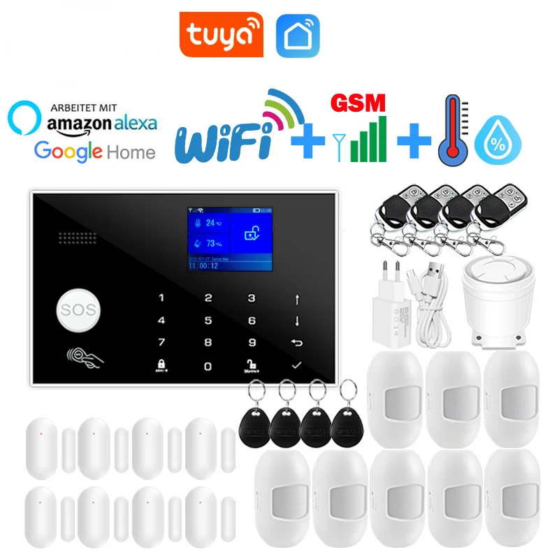 

Охранная сигнализация Tuya с Wi-Fi, GSM, TFT-экраном и сенсорной клавиатурой