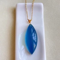 natural blue aquamarine pendant fashion aquamarine brazil 33 513 8mm jewelry women men fashion stone jewelry necklace aaaaa