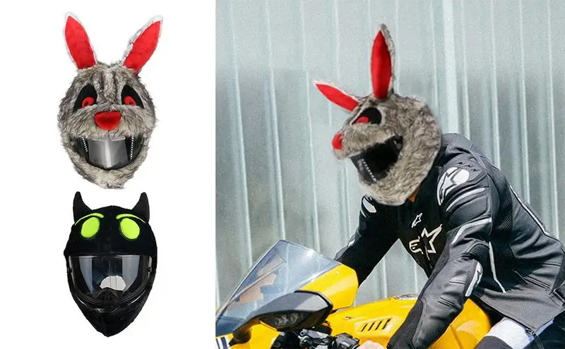 

Bike Funny Cartoon Plush Helmet Protective Cover Adult Christmas Bike Dust Protection Hat Cover Motorcycle Helmet Outdoor Cover