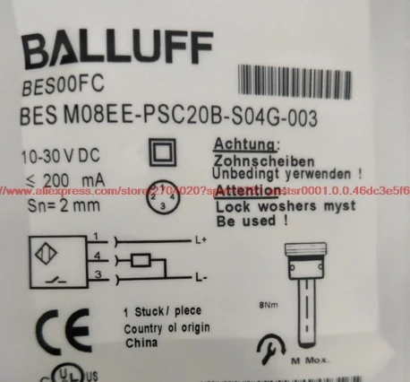 

100% новый BES M08EE-PSC20B-S04G-003 датчик приближения DC PNP нормально открытый датчик