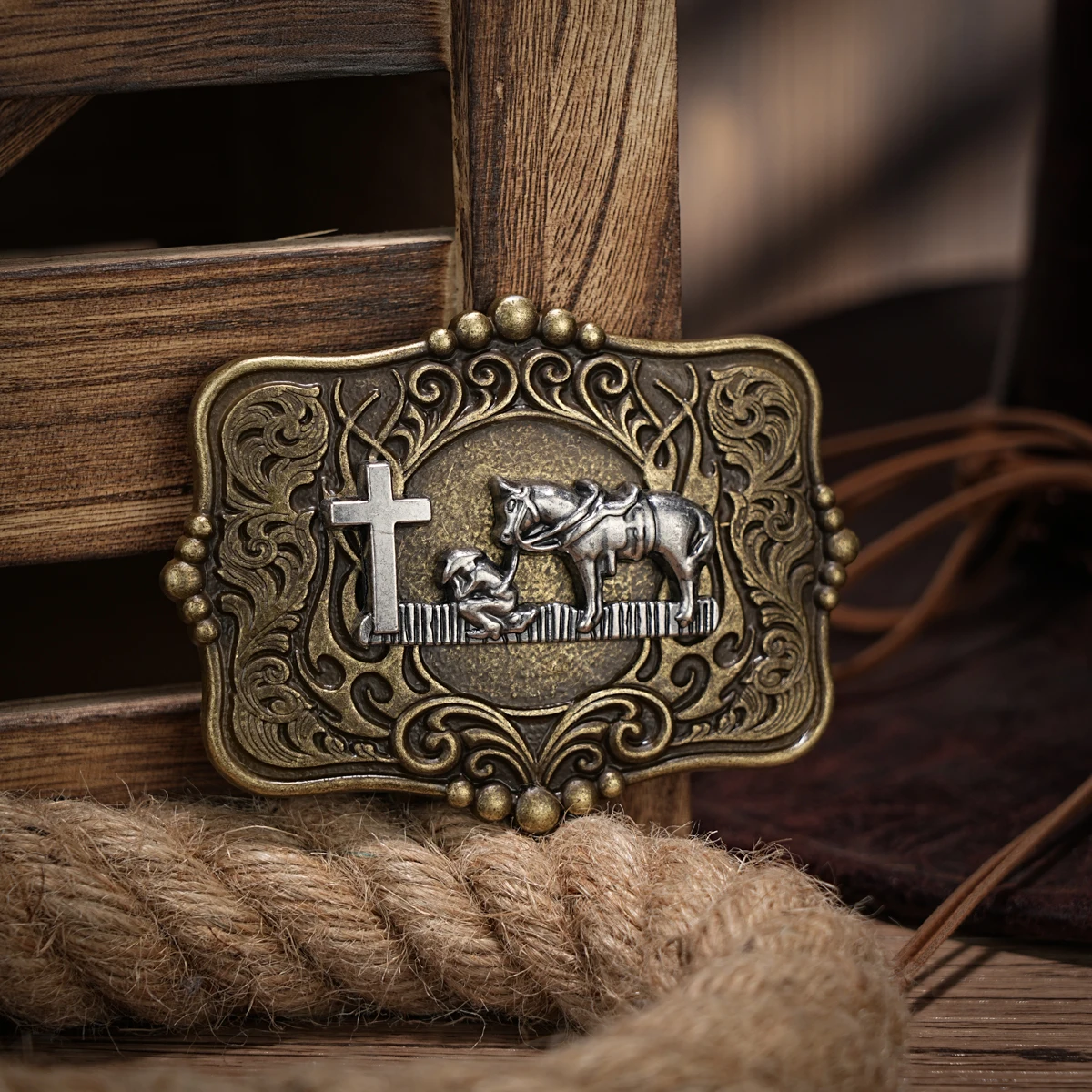 Западная пряжка для ремня Initial Vintage-ковбойская Серебристая большая Rodeo мужчин и