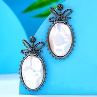 soramoore shiny diy big cute pearl pendant earrings for women bridal wedding girl daily surper jewelry romantic high quality