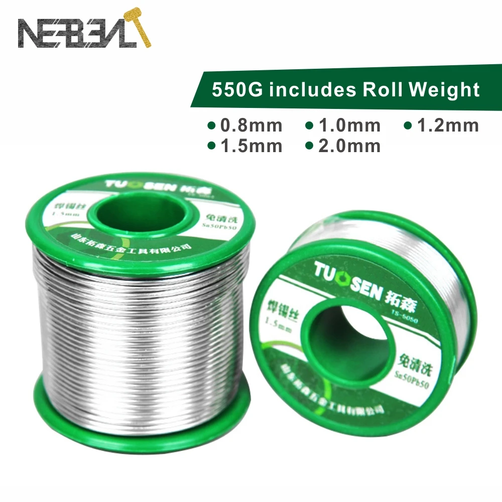 

0.8-2.0mm 63/37 FLUX 2.0% 45FT Tin Lead Melt Rosin Solder Soldering Irons Wire Roll Welding Wires Diam No-clean 500g