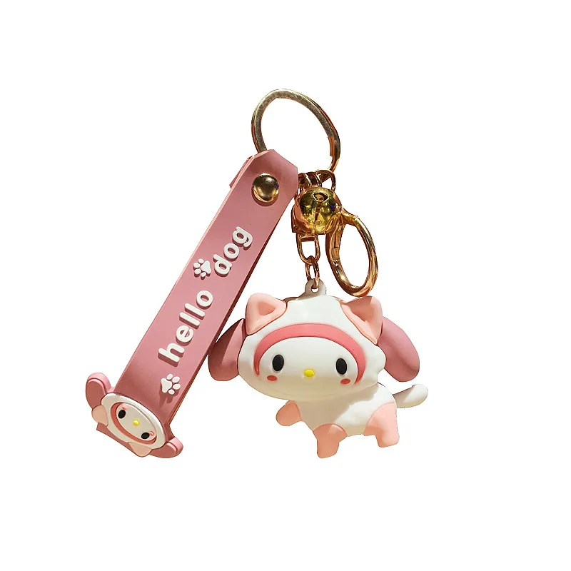 

Anime Figure Kuromi Cinnamoroll Keychain Creative Shape Cute Small Pendant Bag Charm Doll Trendy Accessories