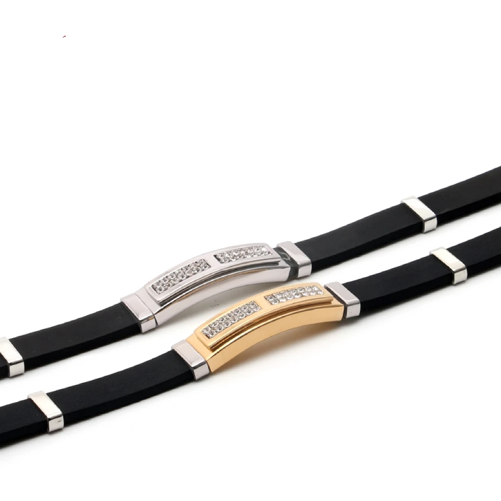 Мужские золотые силиконовые браслеты Loe I ювелирные изделия из нержавеющей стали