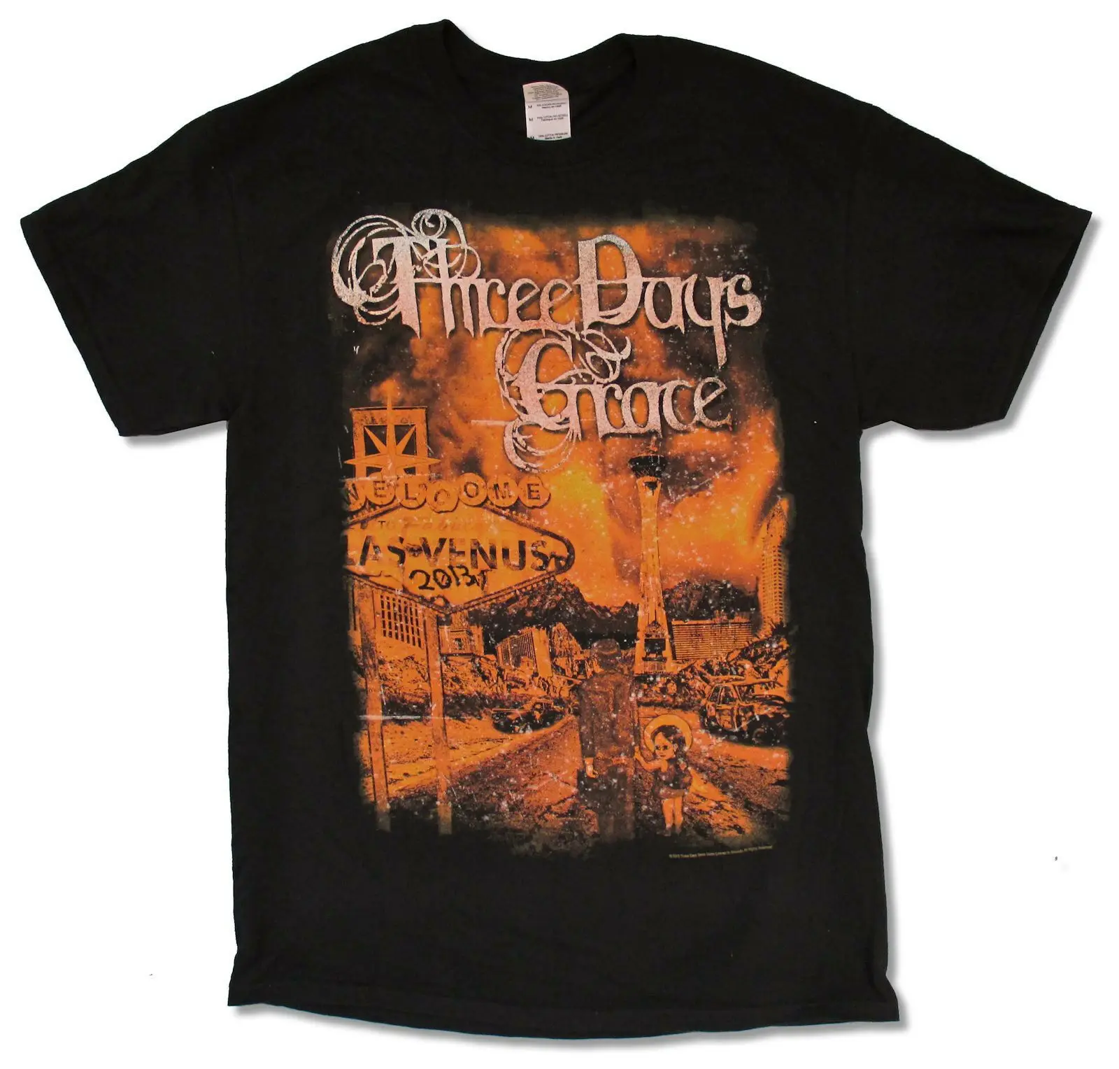 

Three Days Grace Welcome To Las Vegas Tour 2013 Il Wi Black T Shirt New Venus