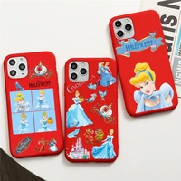 disney princess cinderella phone case for iphone 13 12 11 pro max mini xs 8 7 6 6s plus x se 2020 xr red cover