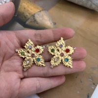 vintage quality earrings stud colorful star jewelry sweet elegant accessories for women
