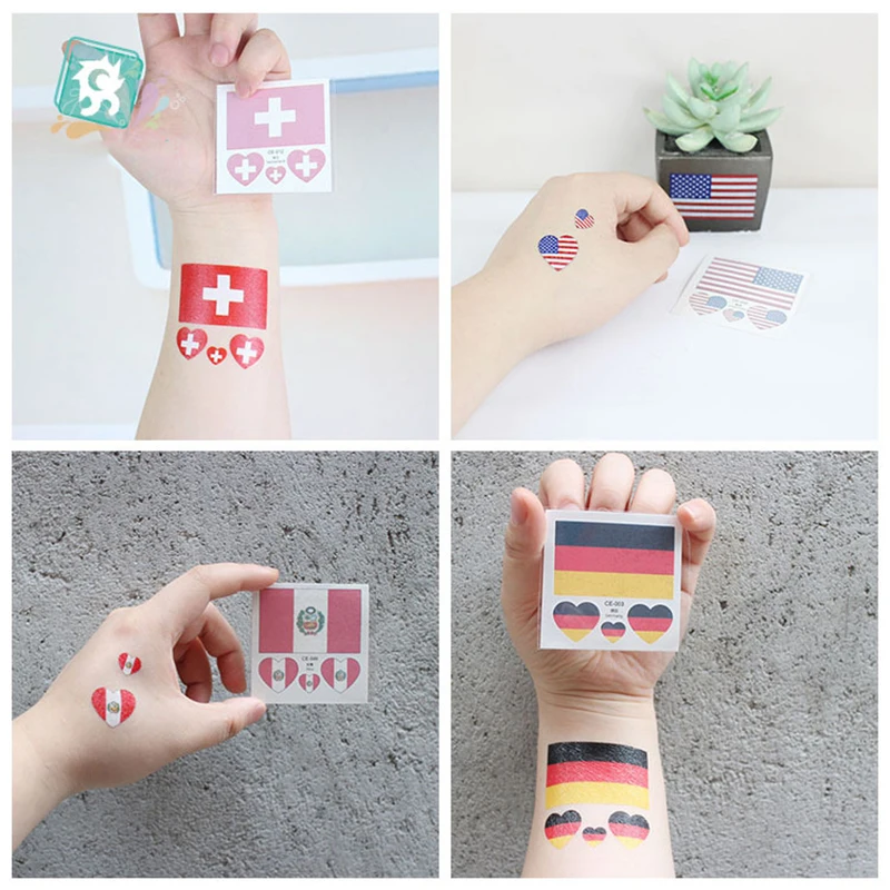 10 шт. патриотические наклейки для лица в форме сердца