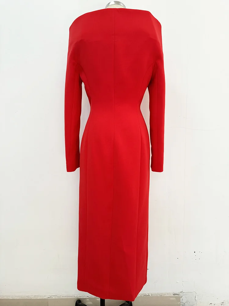 2024 Праздничное Платье Зима Индивидуальность Дизайна Стоячий Воротник