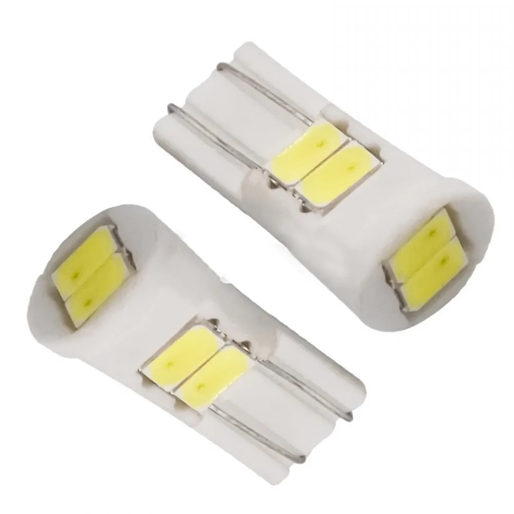 

10 шт. T10 5630 6SMD керамическая светодиодная лампа W5W 194 168 внутреннее освещение номерного знака автомобиля Стайлинг автомобиля 12 В постоянного тока