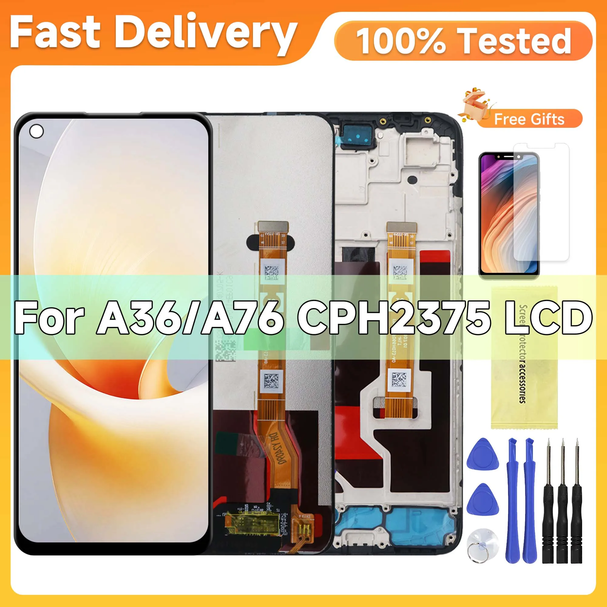 Оригинальный ЖК-экран 6 56 дюйма для Oppo A36 PESM10 сенсорная панель дигитайзер A76 CPH2375