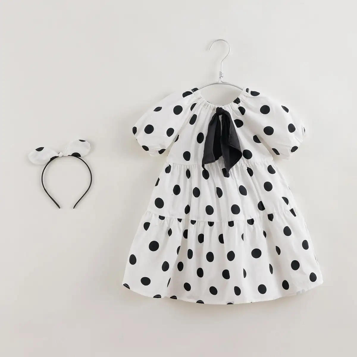

Marc&janie LUFU French Series Girls' Summer Polka Dot Cotton Dress Toddler Girl Dresses Bow Dress Wholesale Bulk Clothes 220676