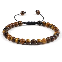 men matte tiger eye lava stone beads bracelet women adjustable simple 6mm braided rope macrame bangles charm friendship jewelry