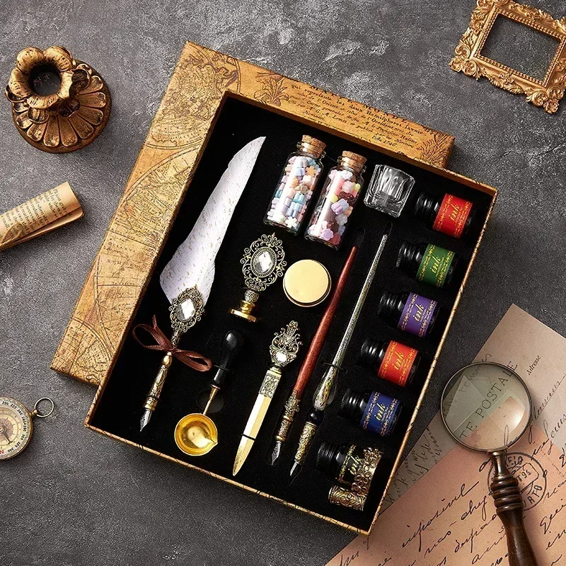 Набор перьевых ручек каллиграфия искусственные чернила элегантный комплект для