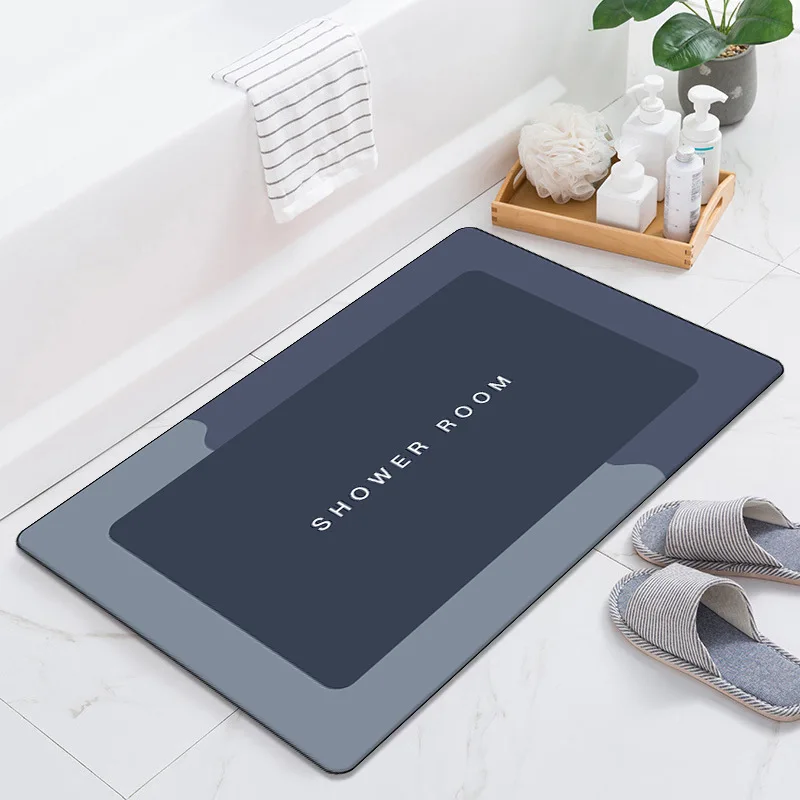

Quick Dry Non-slip Bath Mat Crystal Velvet Super Absorbent Foot Mat Kitchen Oil-proof Carpet Easy to Clean Bathroom Rug