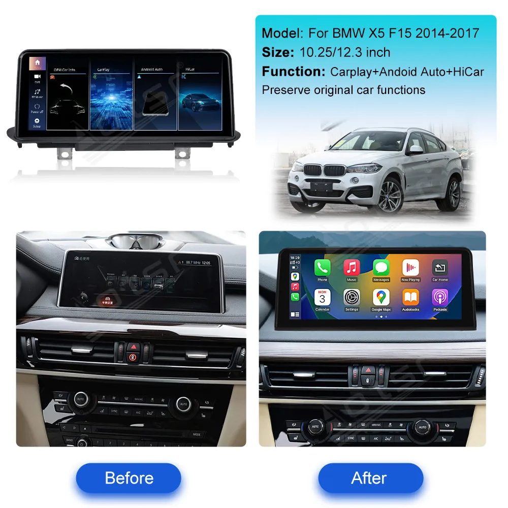 12 3/10 25 дюймов 1920*720 система Linux для BMW X5 F15 2014-2017 NBT сенсорный экран Carplay