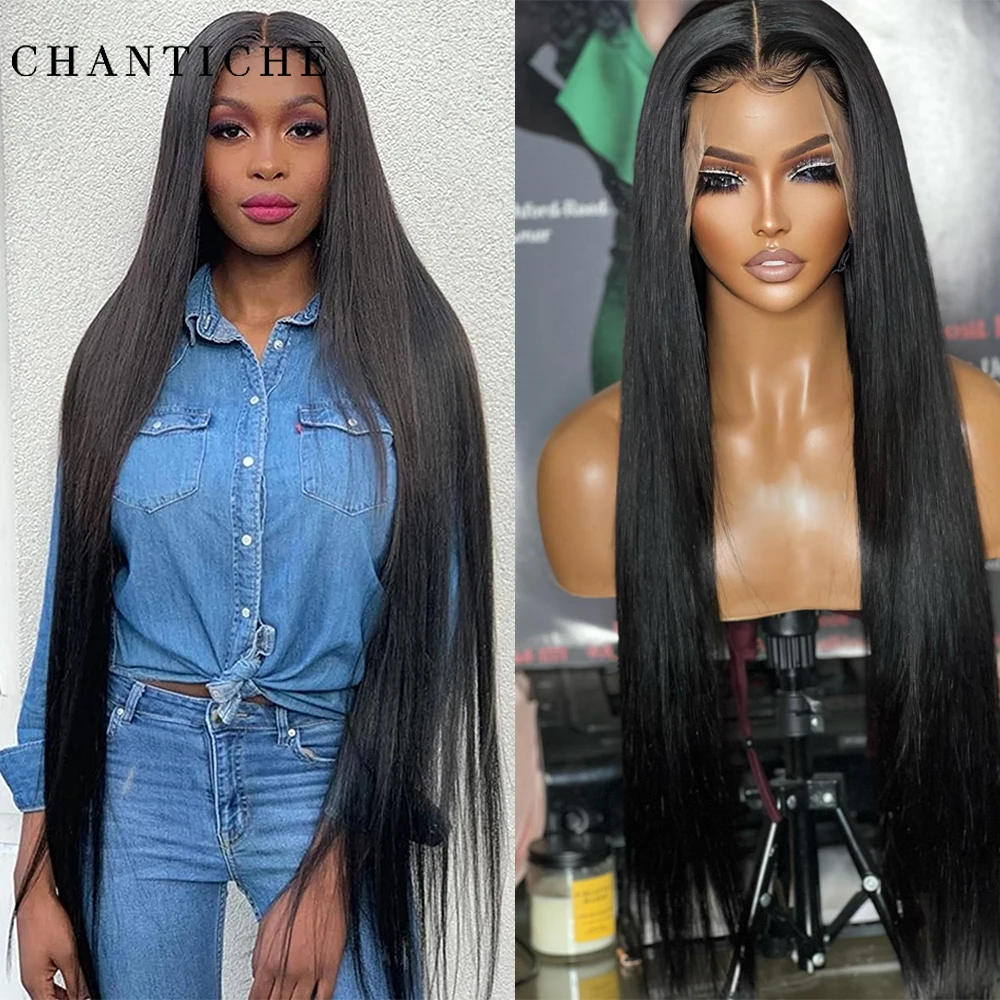 

Парики из длинных прямых человеческих волос 13x1 T, парик на сетке спереди для черных женщин, 30 дюймов, бразильские человеческие волосы Реми
