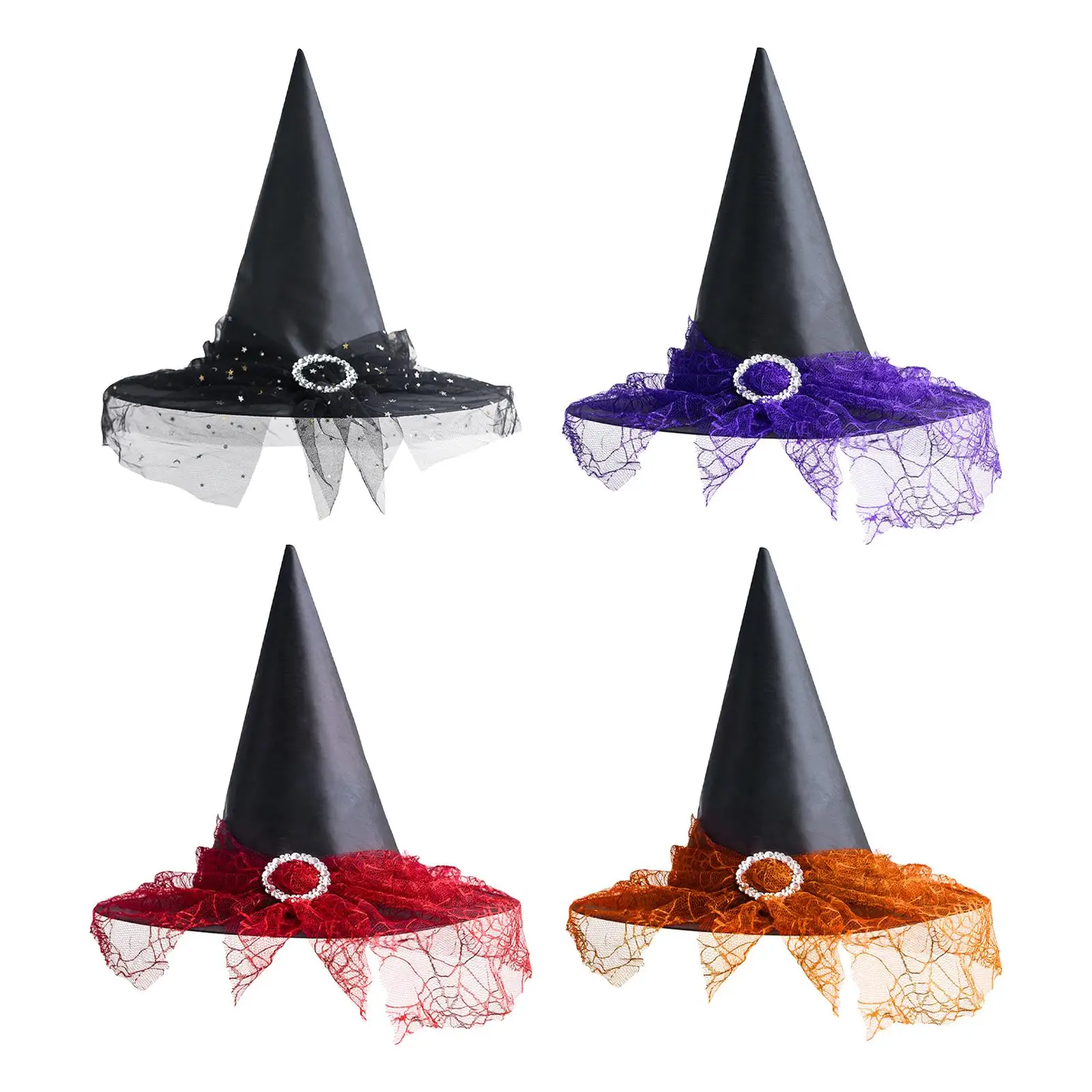 

Halloween Witch Hat Pointed Top Costume Accessory Character Sorceress Hat for Halloween Supplies Carnivals Cosplay Masquerade
