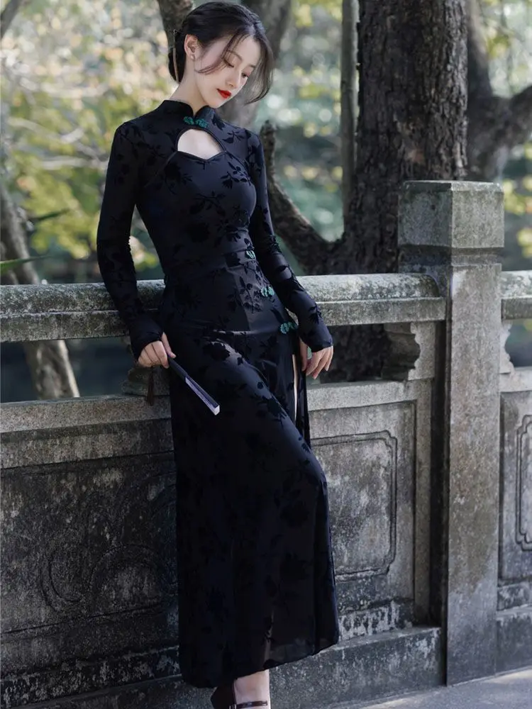 Улучшенное платье Ципао в китайском стиле женское изящное сексуальное Cheongsam