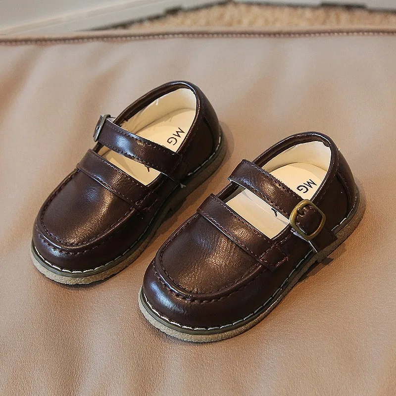 

Детские осенние туфли CAPSELLA с пряжкой, элегантная повседневная обувь на мягкой подошве, на липучке, плоская подошва, размеры 21-30