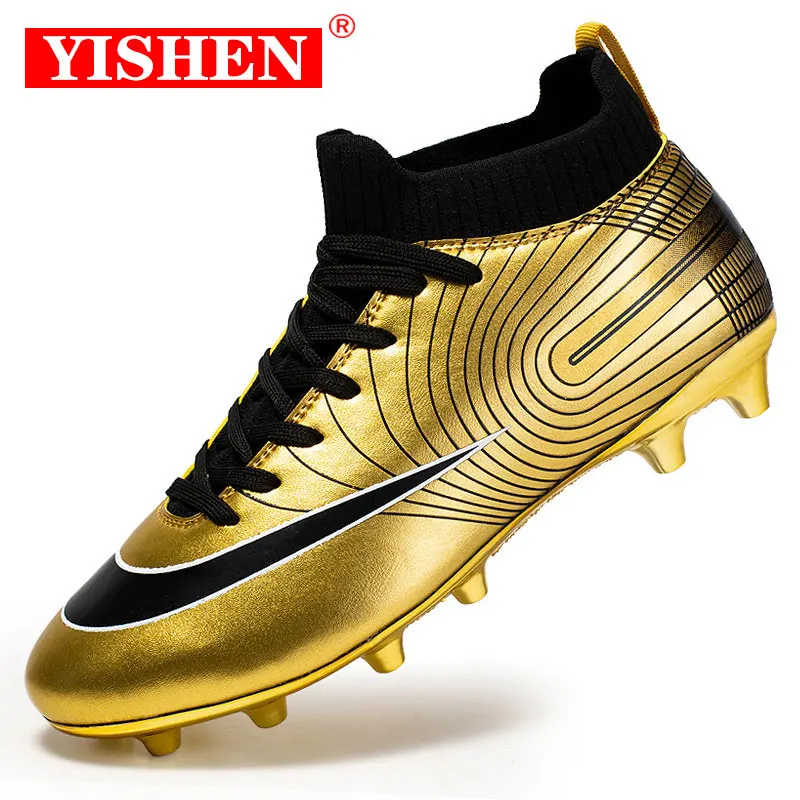 YISHEN Soccer Shoes Kids Adult Professional Long Spikes TF Ankle Football Shoe Outdoor Grass Cleats Sneaker Chaussures De Foot