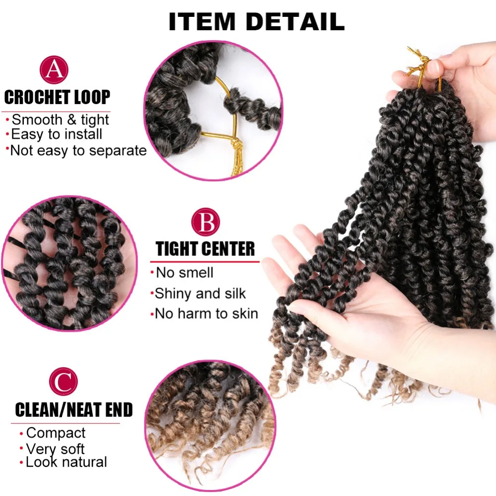 Синтетические короткие волнистые плетеные волосы Мягкие упругие Пружинные