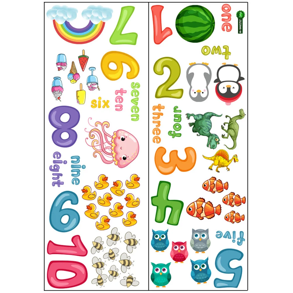 

1 Sheet Removable Classroom Adhesive Peel and Stick Sticker Number Decal Educational Wall Decal